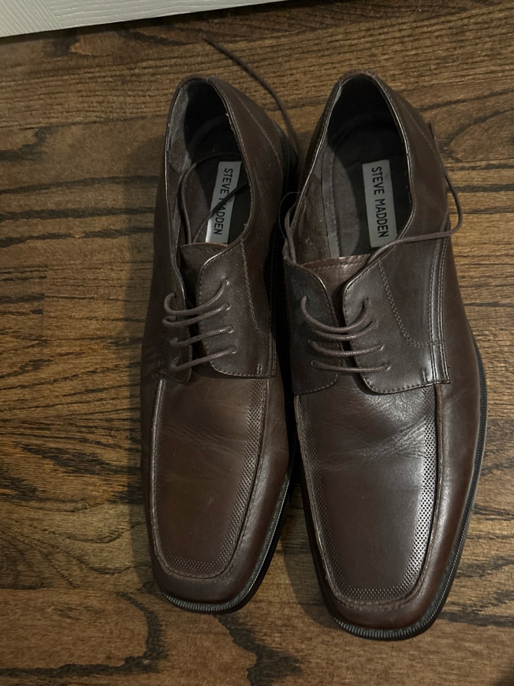 Steve Madden Men's Dark Brown Leather Lace-Up Oxfords